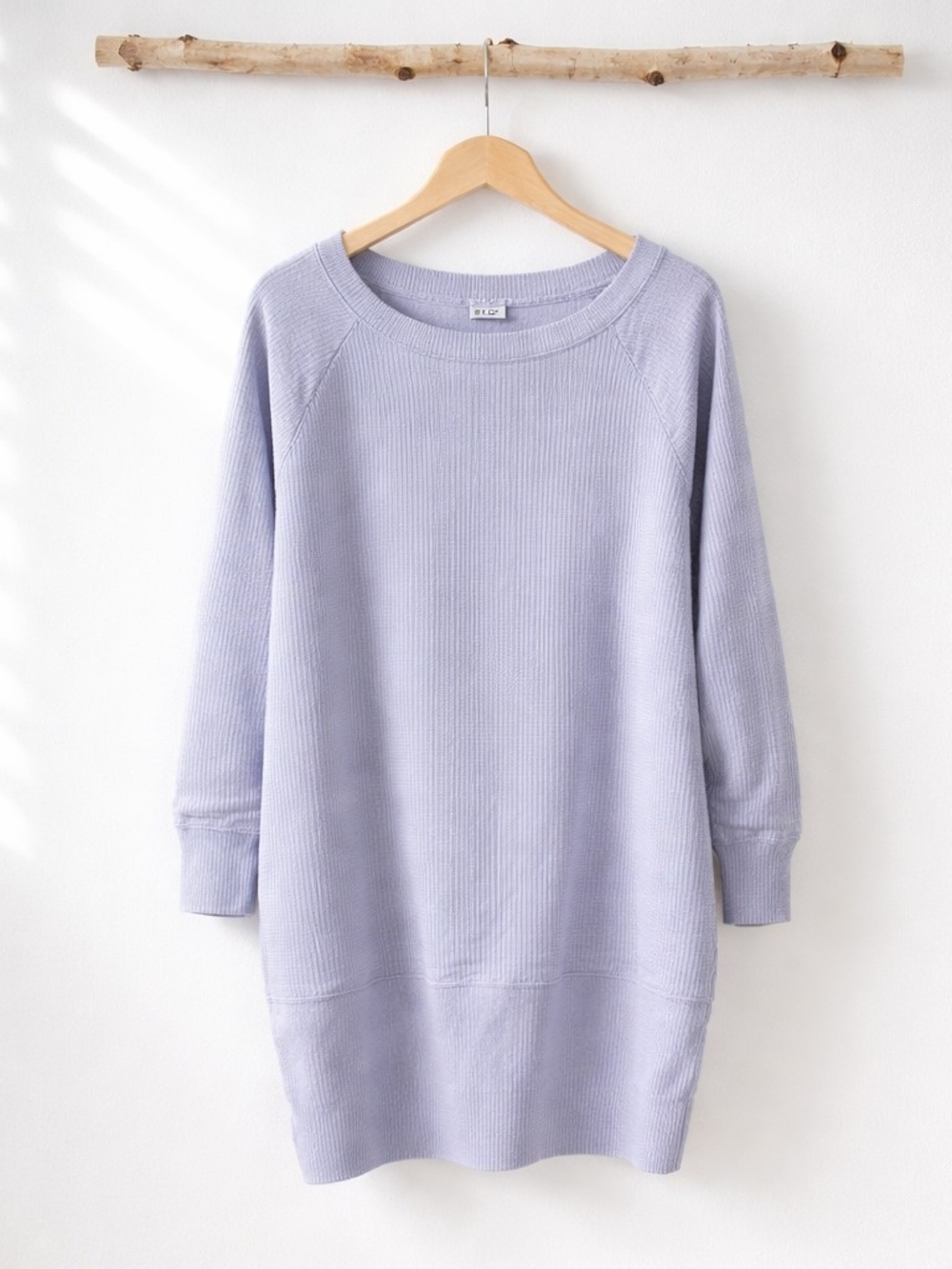 Pj HARLOW Women’s Relaxed Ribbed Pullover Top in Lavender